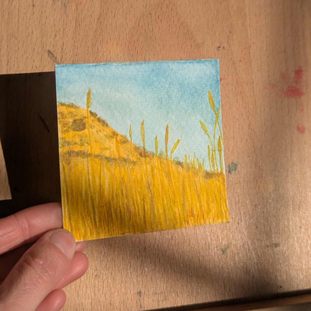 Golden Field Original Watercolor